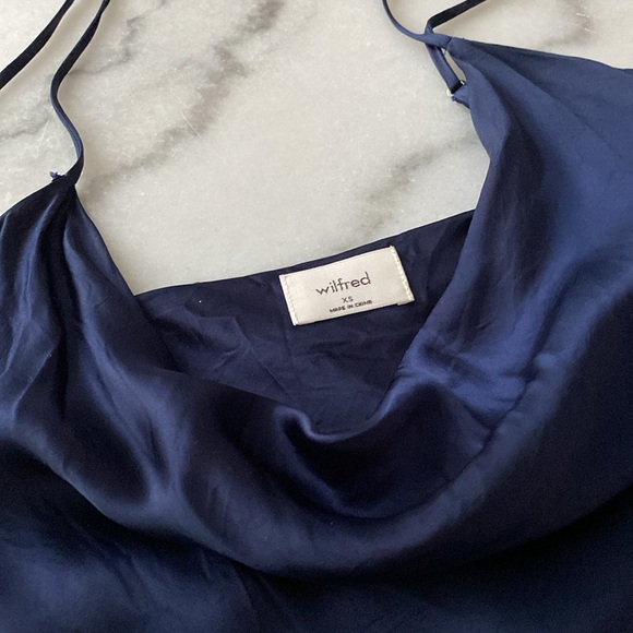 Aritzia "Wilfred" Navy Slip Dress - Picture 3 of 3